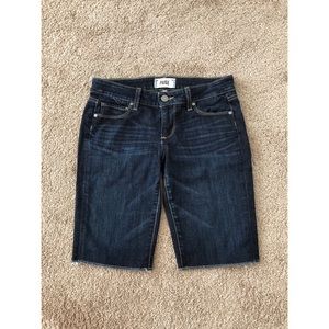 Paige Women Bermuda Dark Denim Shorts (Size 24)